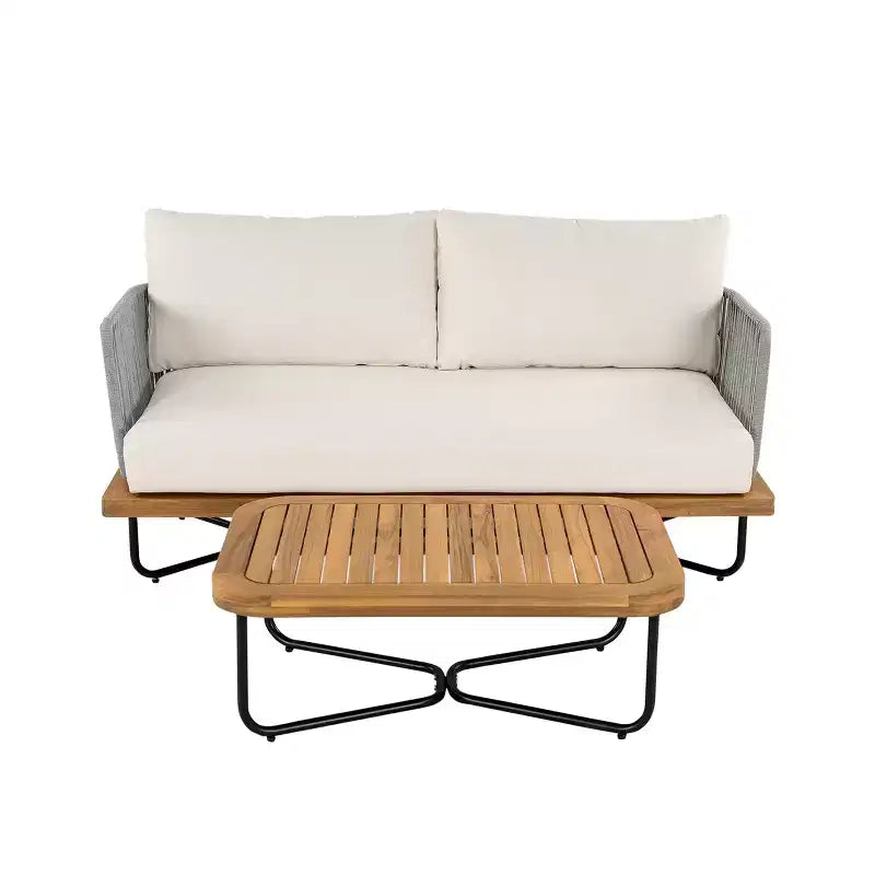 Christopher Knight Home Foisy Outdoor Metal 8-Seater Chat Set with Rope Woven