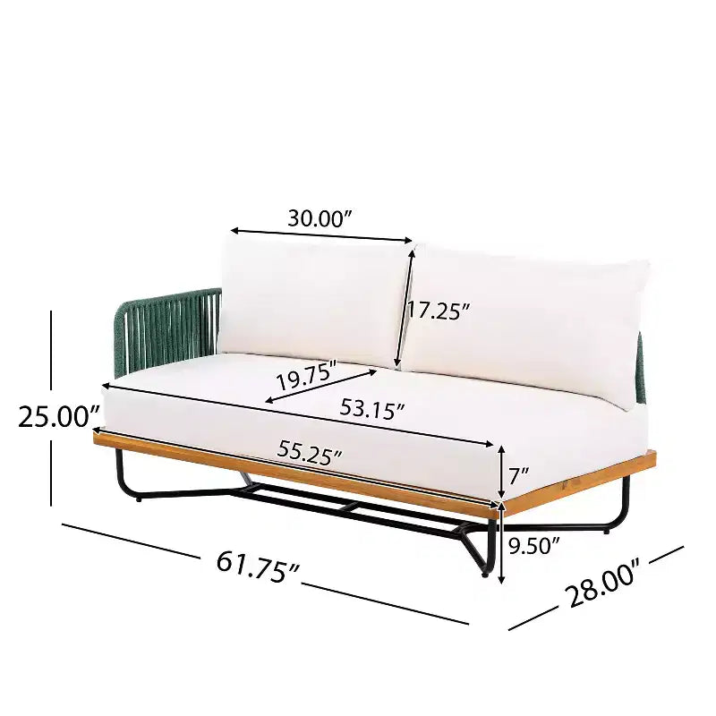 Christopher Knight Home Foisy Outdoor Metal 8-Seater Chat Set with Rope Woven