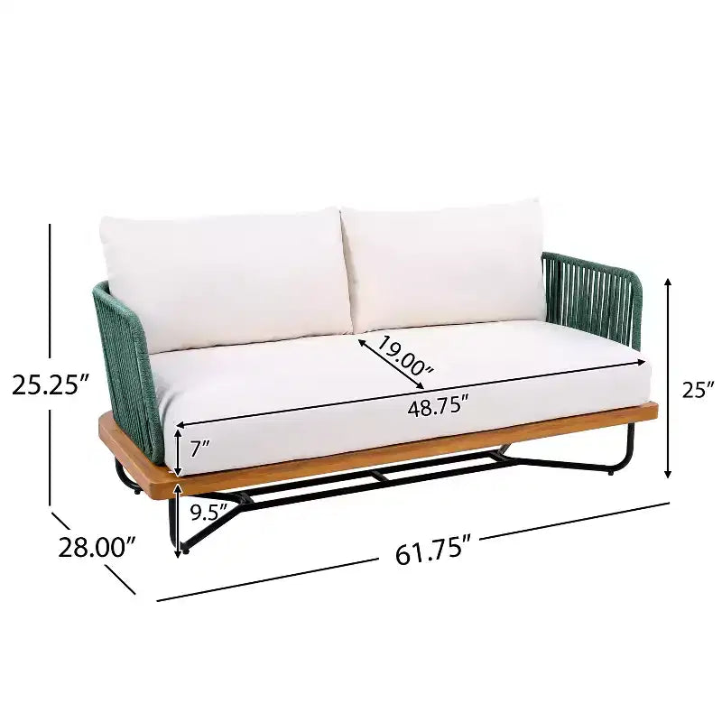 Christopher Knight Home Foisy Outdoor Metal 8-Seater Chat Set with Rope Woven