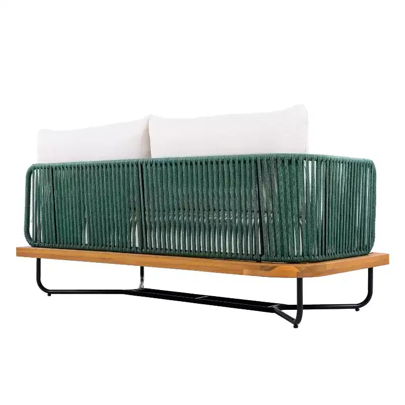 Christopher Knight Home Foisy Outdoor Metal 8-Seater Chat Set with Rope Woven