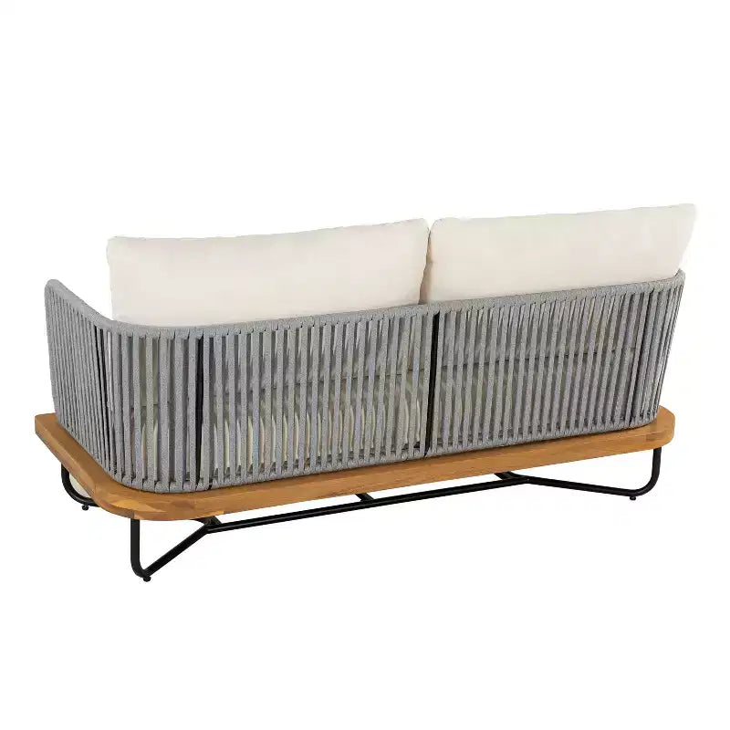 Christopher Knight Home Foisy Outdoor Metal 8-Seater Chat Set with Rope Woven