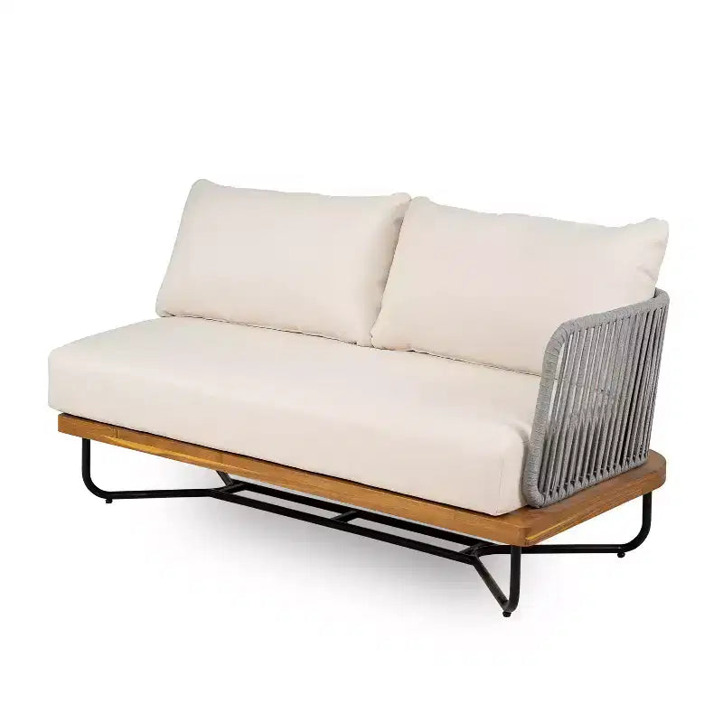 Christopher Knight Home Foisy Outdoor Metal 8-Seater Chat Set with Rope Woven