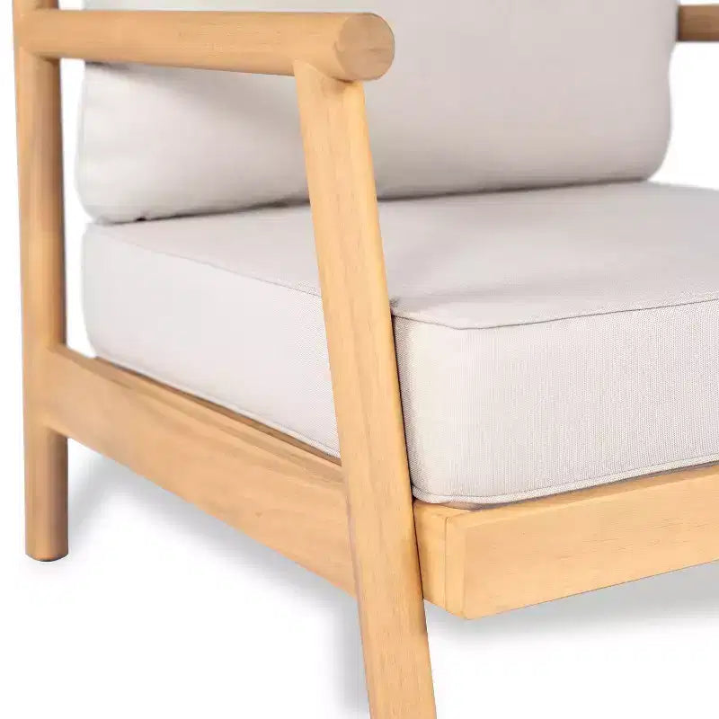 Christopher Knight Home Simon 4 Piece Rustic Patio Acacia Wood Slatted Design Upholstered Seating Set, Teak/Beige