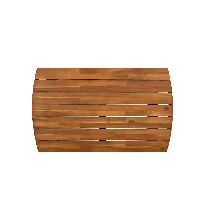 Christopher Knight Home Jett Patio Rustic Rope Weave Acacia Wood Loveseat and Coffee Table with Cushions