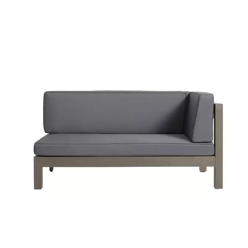 Christopher Knight Home Brava Outdoor Acacia Wood Right Arm Loveseat and Coffee Table Set with Cushion