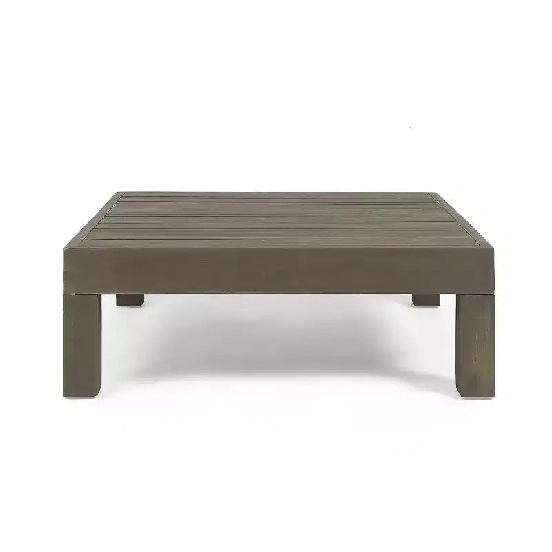 Christopher Knight Home Brava Outdoor Acacia Wood Right Arm Loveseat and Coffee Table Set with Cushion