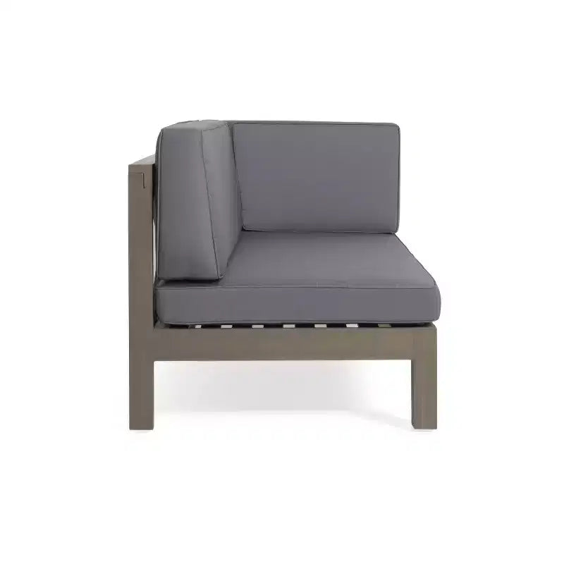 Christopher Knight Home Brava Outdoor Acacia Wood Right Arm Loveseat and Coffee Table Set with Cushion