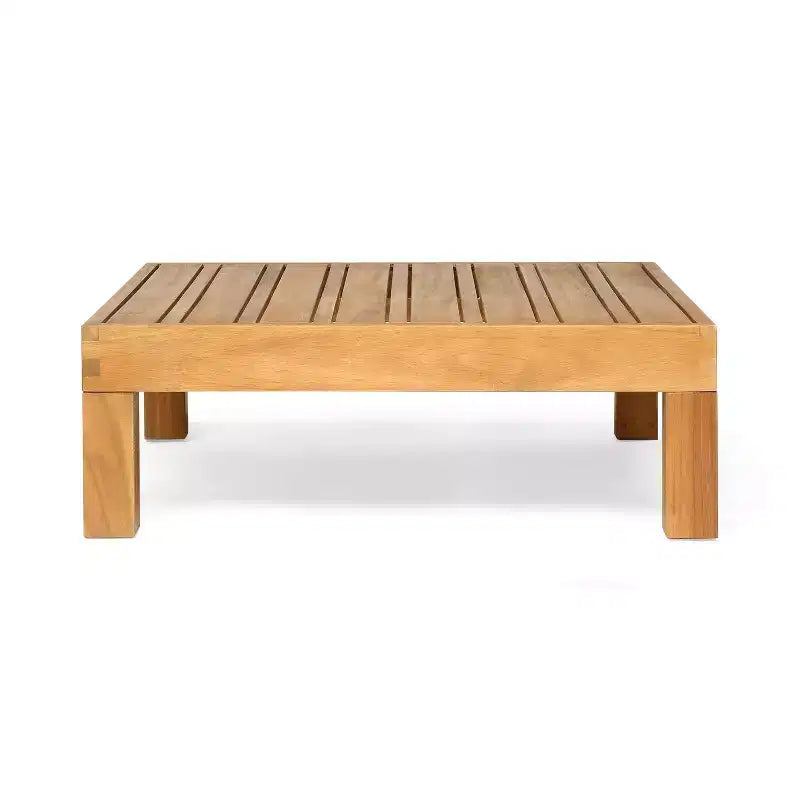 Christopher Knight Home Brava Outdoor Acacia Wood Right Arm Loveseat and Coffee Table Set with Cushion