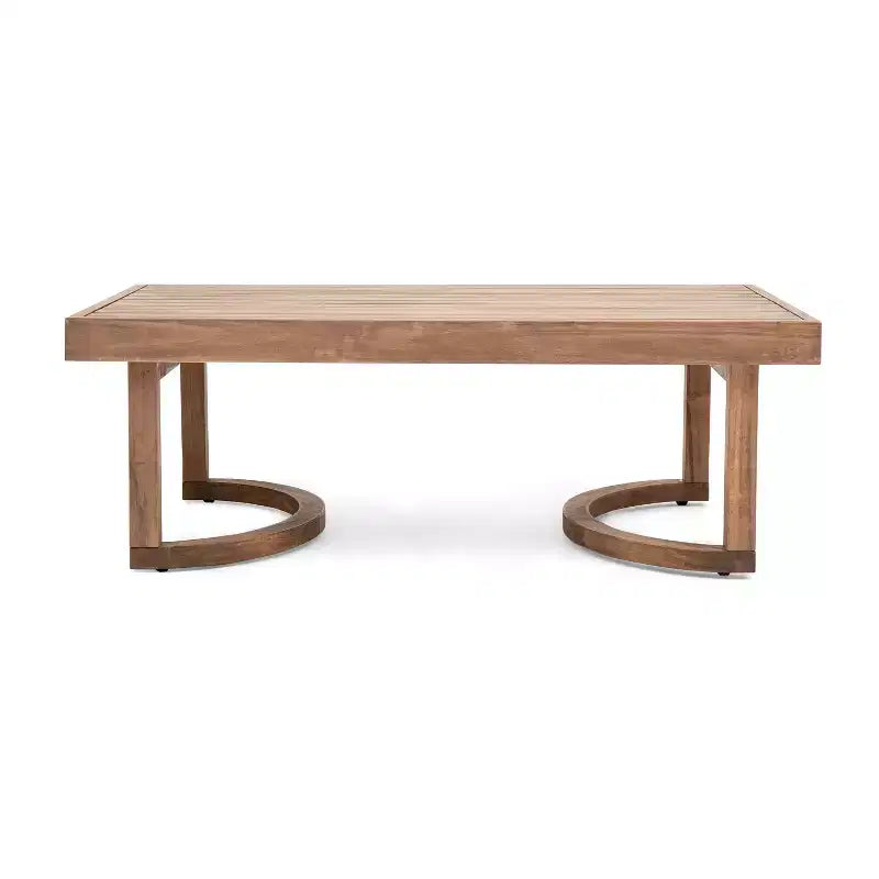 GDFStudio Aston Outdoor Acacia Wood Loveseat and Coffee Table with Cushions