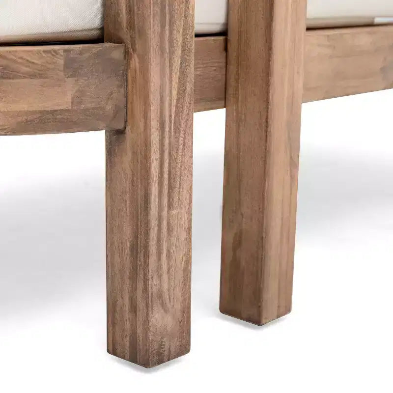 GDFStudio Aston Outdoor Acacia Wood Loveseat and Coffee Table with Cushions