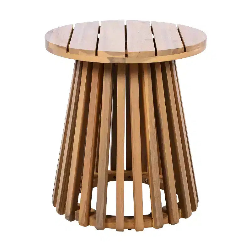 Christopher Knight Home Pascal 3 Piece Patio Acacia Wood Club Chairs with Round Coffee Table