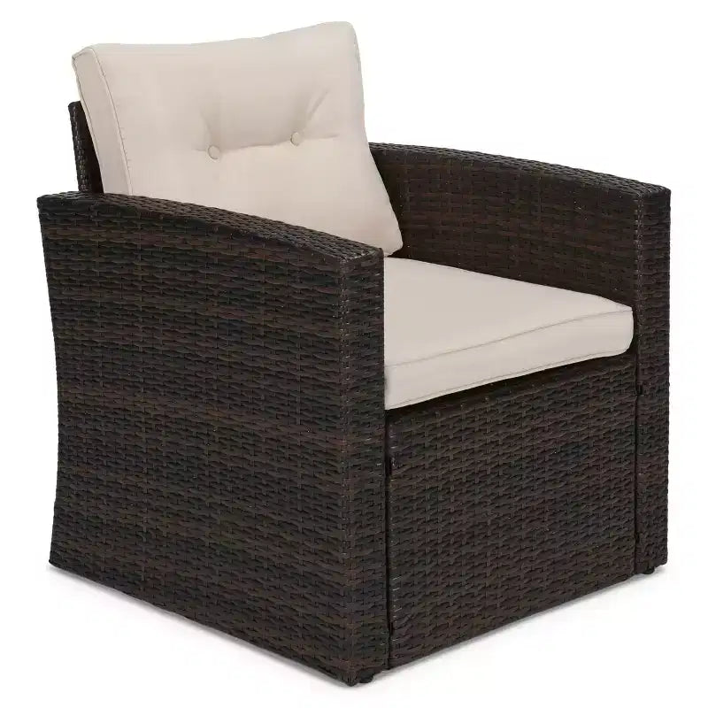 5 Piece Conversation Patio Sets with Cushions, Storage Coffee Table and Side Table