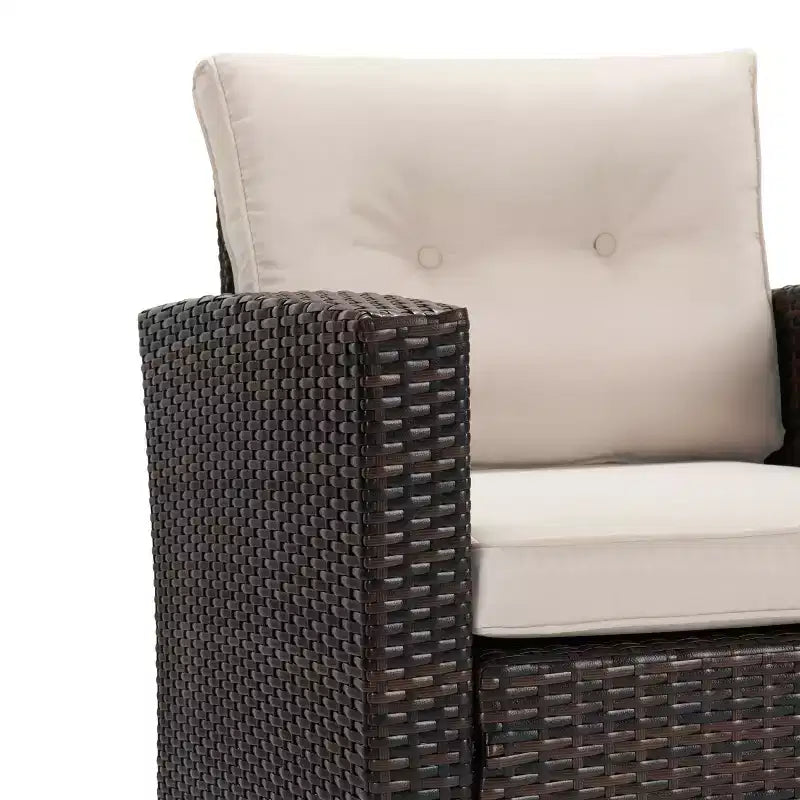 5 Piece Conversation Patio Sets with Cushions, Storage Coffee Table and Side Table