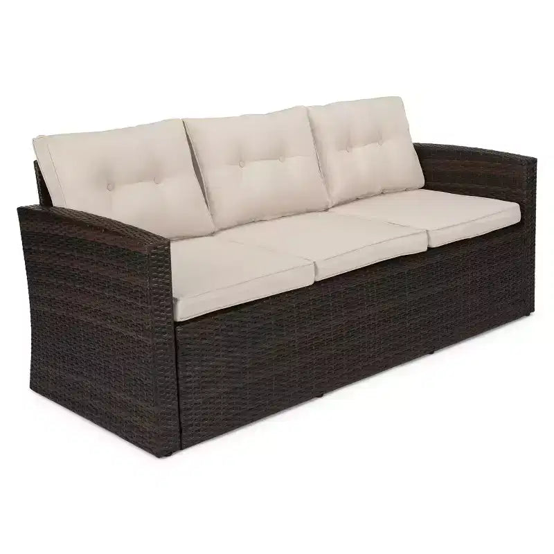 5 Piece Conversation Patio Sets with Cushions, Storage Coffee Table and Side Table