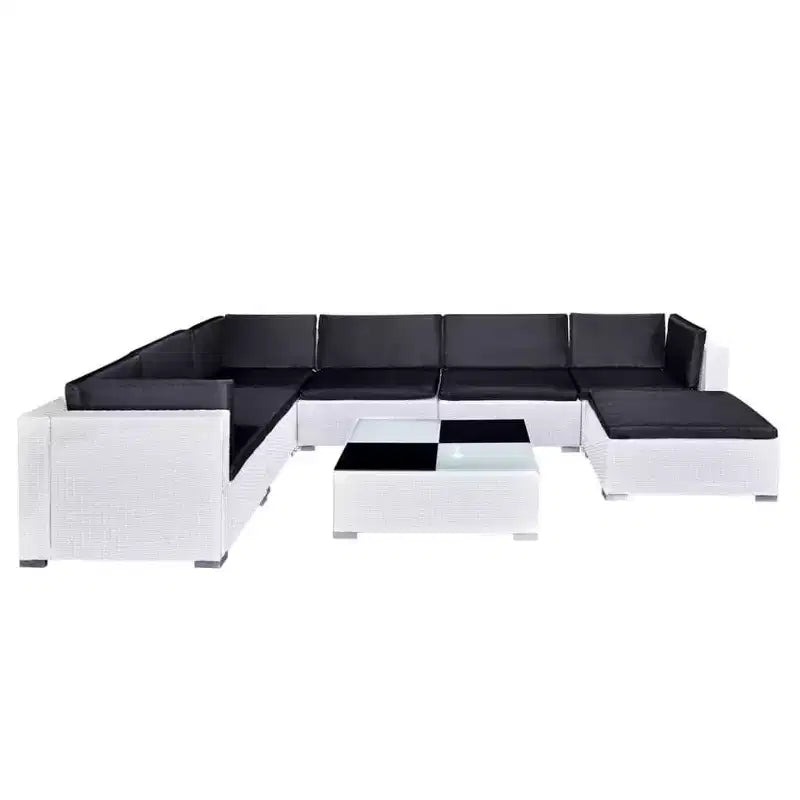 vidaXL Patio Furniture Set Set of 8 White, Black