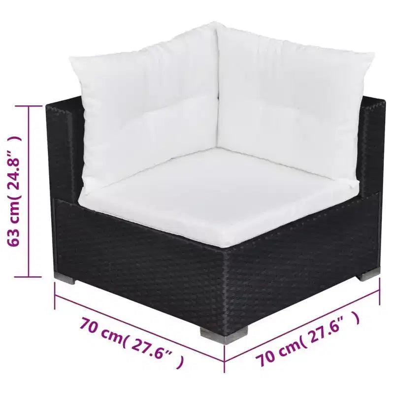 vidaXL Lounge Set Black