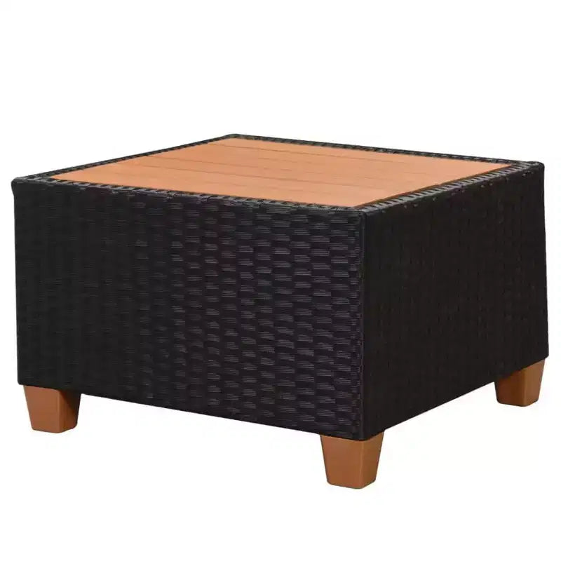 vidaXL 4 Piece Lounge Set - Poly Rattan Patio Furniture with Cushions and Storage Box, Perfect for Garden/Patio, Black and Cream White