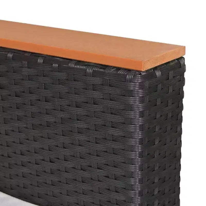 vidaXL 4 Piece Lounge Set - Poly Rattan Patio Furniture with Cushions and Storage Box, Perfect for Garden/Patio, Black and Cream White