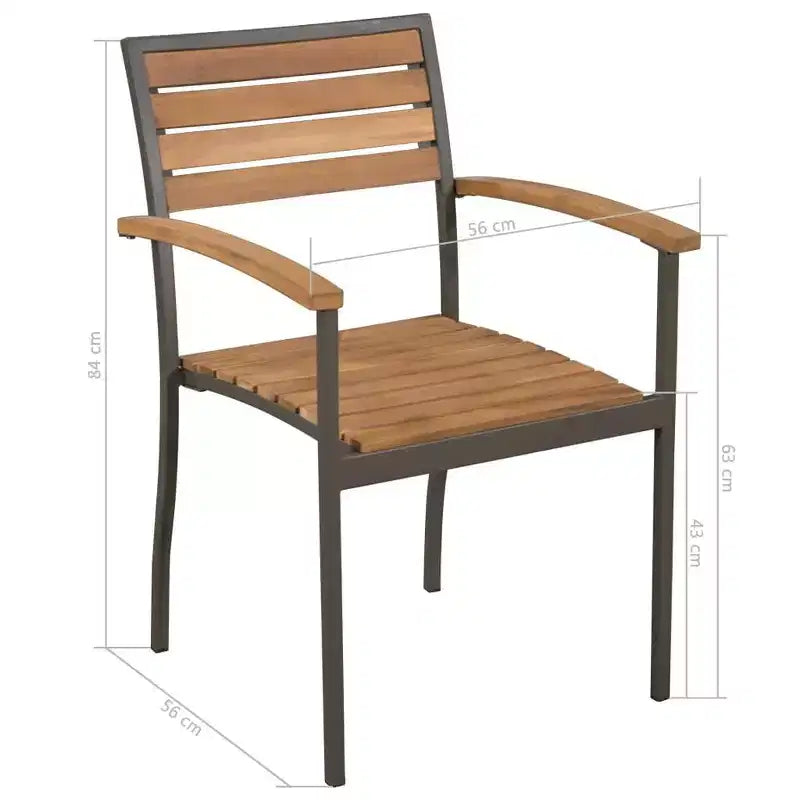 vidaXL Outdoor Dining Set Natural and grey