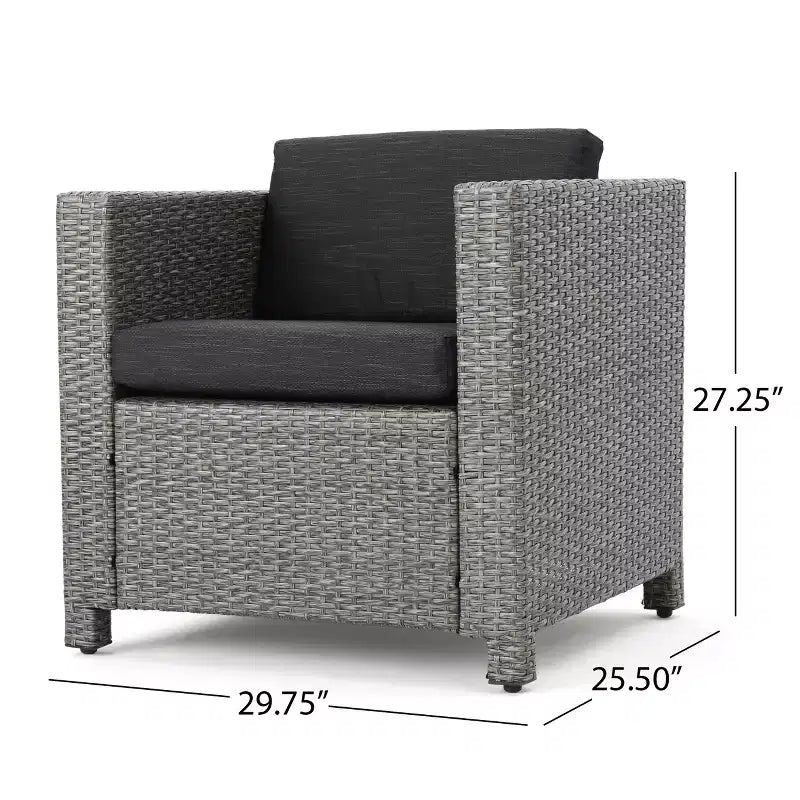 Christopher Knight Home Puerta 10 Piece Outdoor Wicker Chat Set with Water-Resistant Cushions