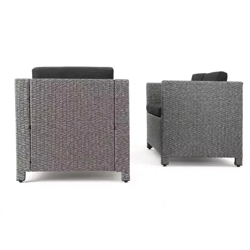 Christopher Knight Home Puerta 10 Piece Outdoor Wicker Chat Set with Water-Resistant Cushions