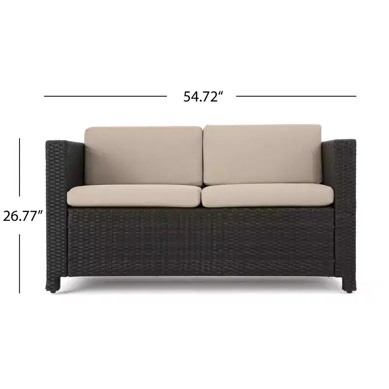 Christopher Knight Home Puerta 10 Piece Outdoor Wicker Chat Set with Water-Resistant Cushions