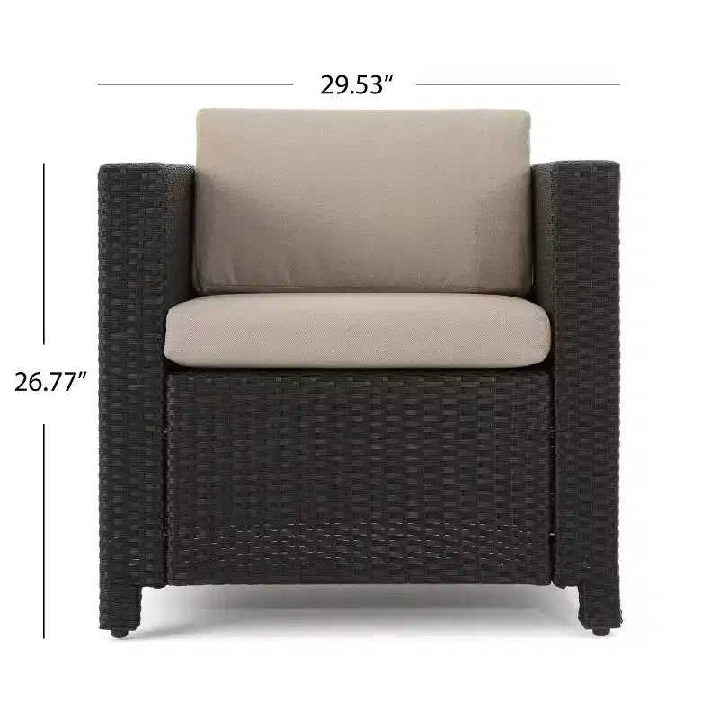 Christopher Knight Home Puerta 10 Piece Outdoor Wicker Chat Set with Water-Resistant Cushions