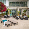 Christopher Knight Home Puerta 10 Piece Outdoor Wicker Chat Set with Water-Resistant Cushions