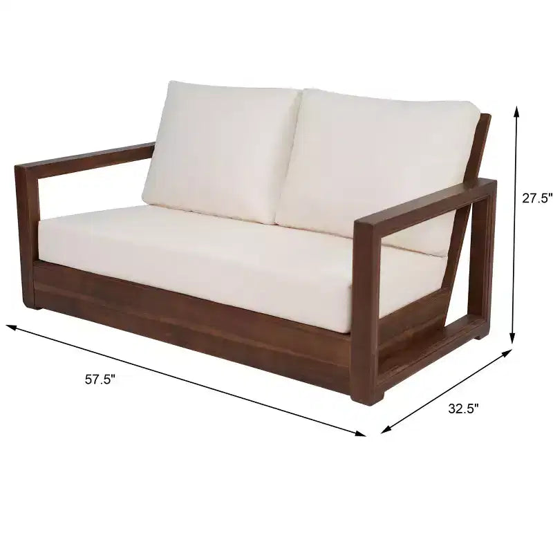 Christopher Knight Home Zip Outdoor Acacia Wood Loveseat and Coffee Table Set with Cushions