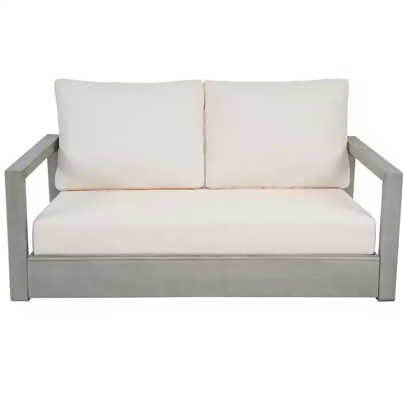 Christopher Knight Home Zip Outdoor Acacia Wood Loveseat and Coffee Table Set with Cushions