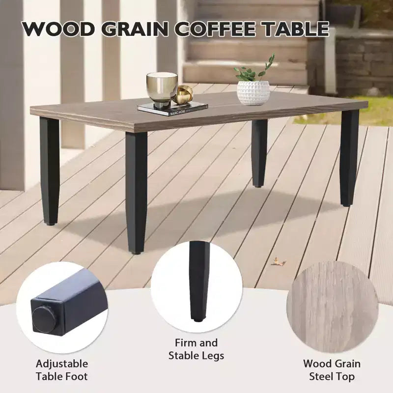 EAGLE PEAK Wicker Outdoor Patio Conversation Set, 2 Chairs, 2-Seat Loveseat, Coffee Table and Side Table, 5 Pieces