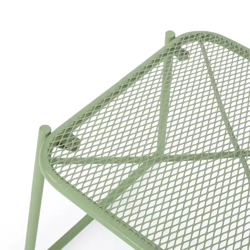Christopher Knight Home James Outdoor 3 Piece Chat Set with Powder-Coated Iron Shell Chairs and Mesh Table