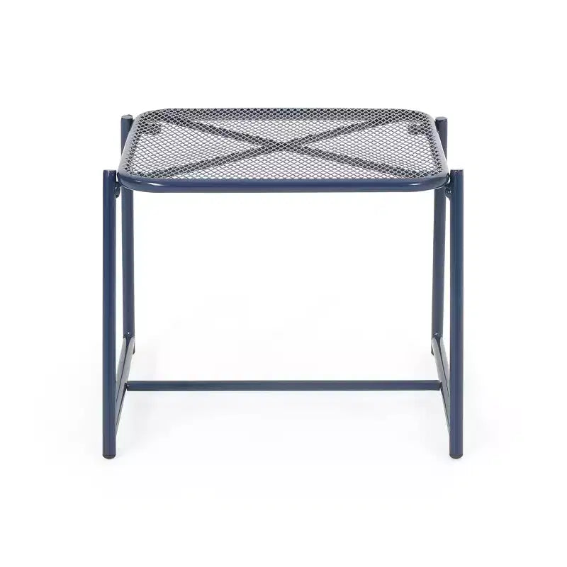 Christopher Knight Home James Outdoor 3 Piece Chat Set with Powder-Coated Iron Shell Chairs and Mesh Table