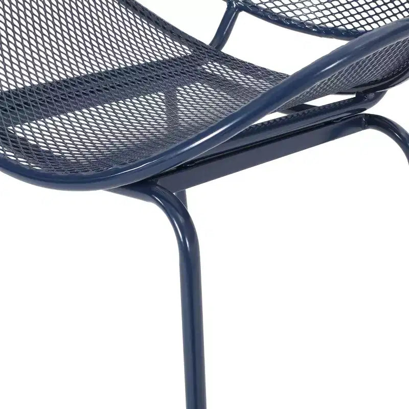 Christopher Knight Home James Outdoor 3 Piece Chat Set with Powder-Coated Iron Shell Chairs and Mesh Table