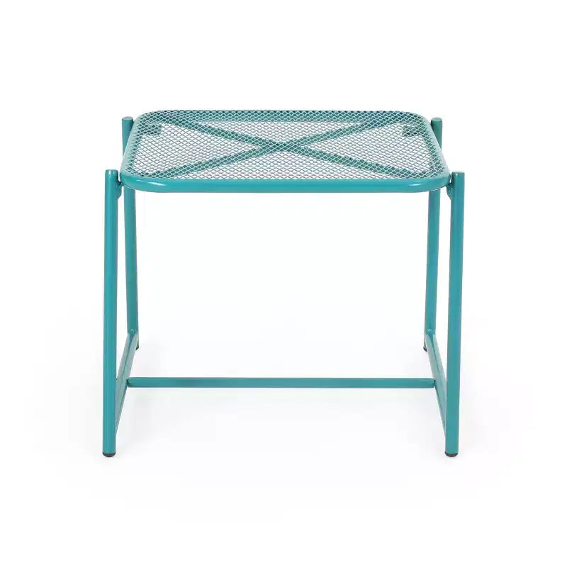 Christopher Knight Home James Outdoor 3 Piece Chat Set with Powder-Coated Iron Shell Chairs and Mesh Table