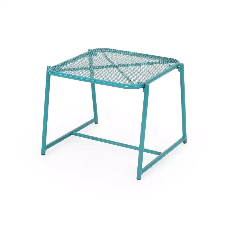 Christopher Knight Home James Outdoor 3 Piece Chat Set with Powder-Coated Iron Shell Chairs and Mesh Table