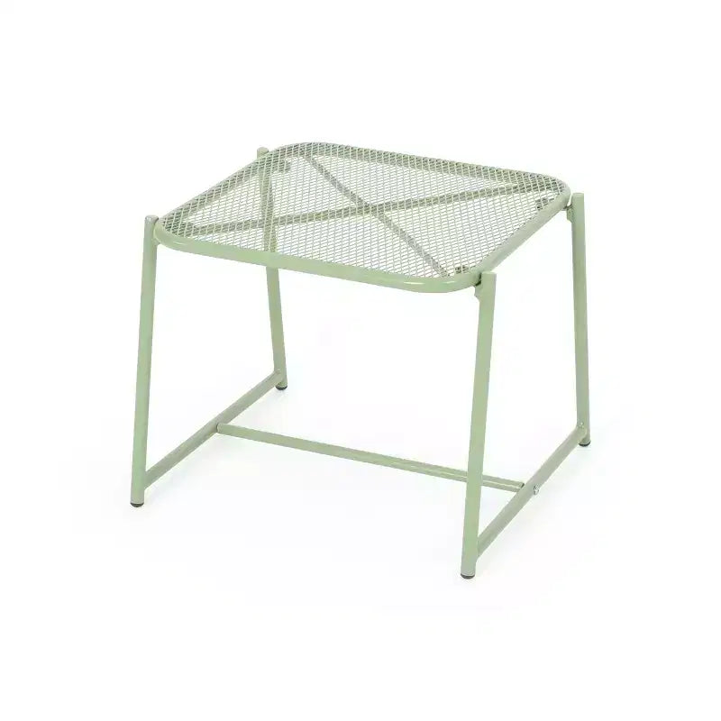 Christopher Knight Home James Outdoor 3 Piece Chat Set with Powder-Coated Iron Shell Chairs and Mesh Table