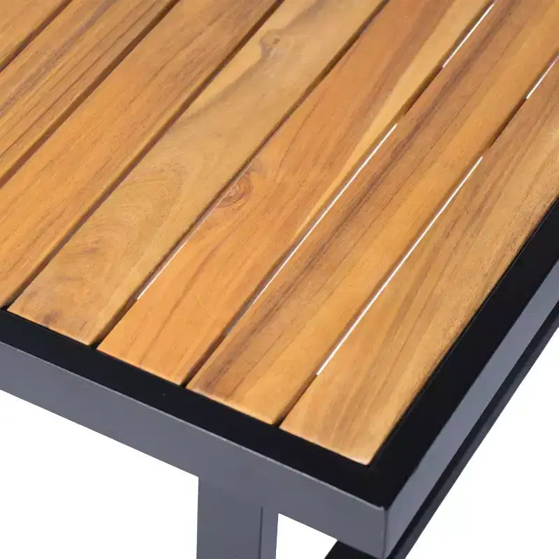 Christopher Knight Home Faye Patio Acacia and Metal Upholstered Seating Set with Slat Design