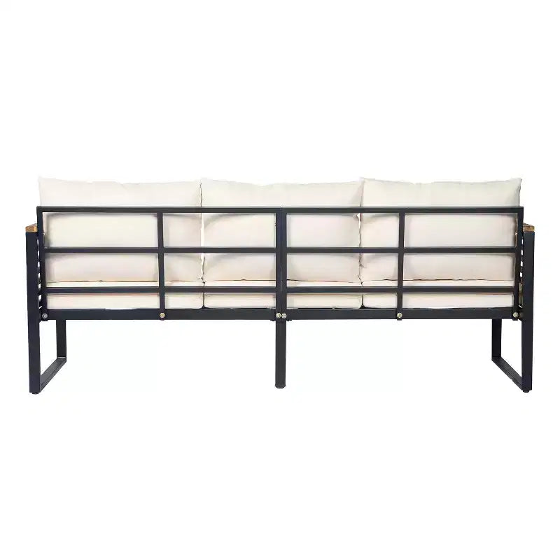 Christopher Knight Home Faye Patio Acacia and Metal Upholstered Seating Set with Slat Design