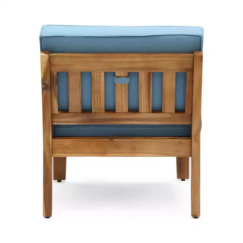 Christopher Knight Home Caelis Rustic 6 Piece Patio Acacia Wood Slatted Seating Set with Cushions