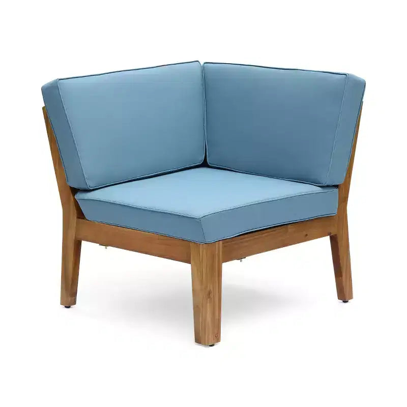 Christopher Knight Home Caelis Rustic 6 Piece Patio Acacia Wood Slatted Seating Set with Cushions