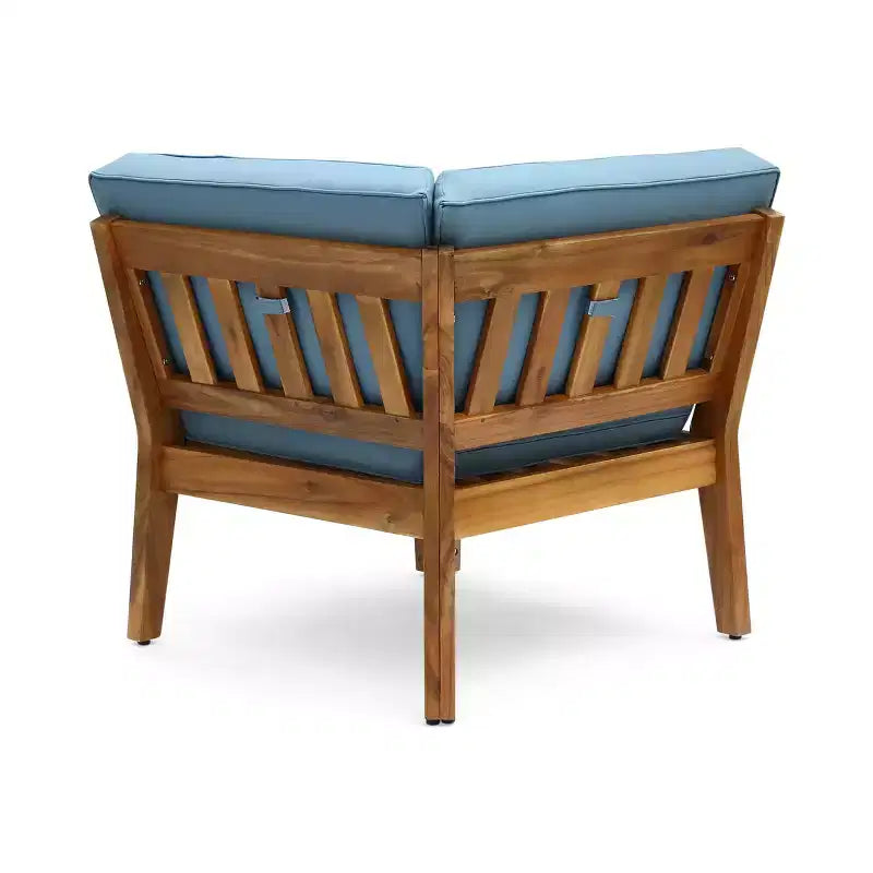 Christopher Knight Home Caelis Rustic 6 Piece Patio Acacia Wood Slatted Seating Set with Cushions