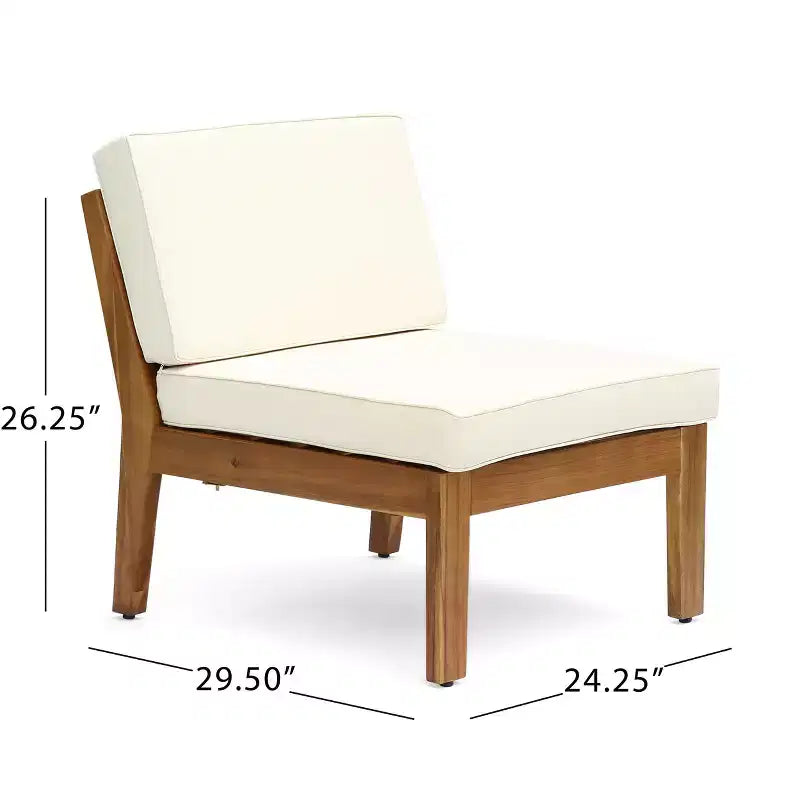 Christopher Knight Home Caelis Rustic 6 Piece Patio Acacia Wood Slatted Seating Set with Cushions