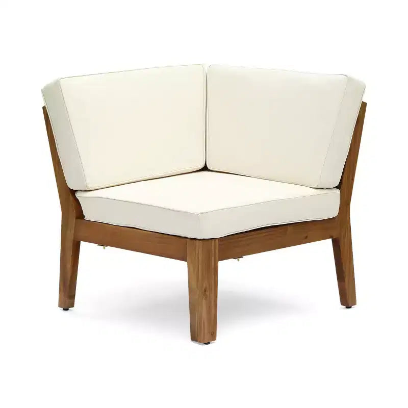 Christopher Knight Home Caelis Rustic 6 Piece Patio Acacia Wood Slatted Seating Set with Cushions
