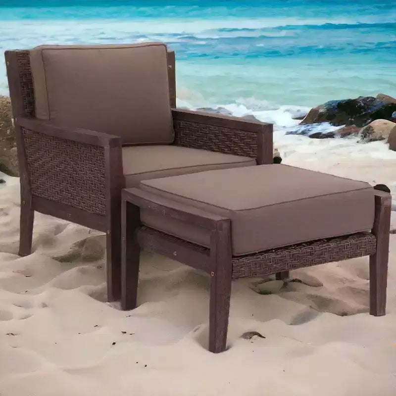 Courtyard Casual Buena Vista II 2 pc Club and Ottoman Includes: One Club Chair and One Ottoman