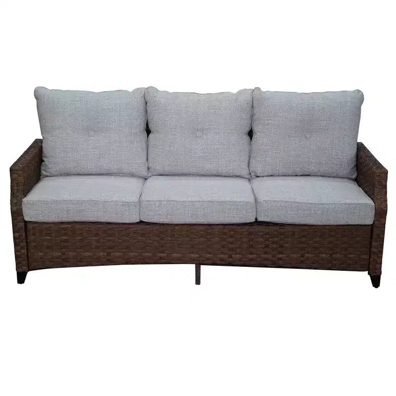 Courtyard Casual Costa Mesa 5 pc Sofa & Coffee Table Set - Brown One Sofa, Two Club Chairs, One End Table, & Coffee Table