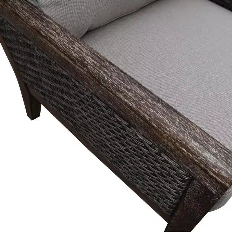 Courtyard Casual Bermuda FSC Teak 3 pc Seating Set Includes: Two Club Chairs and One Square End Table