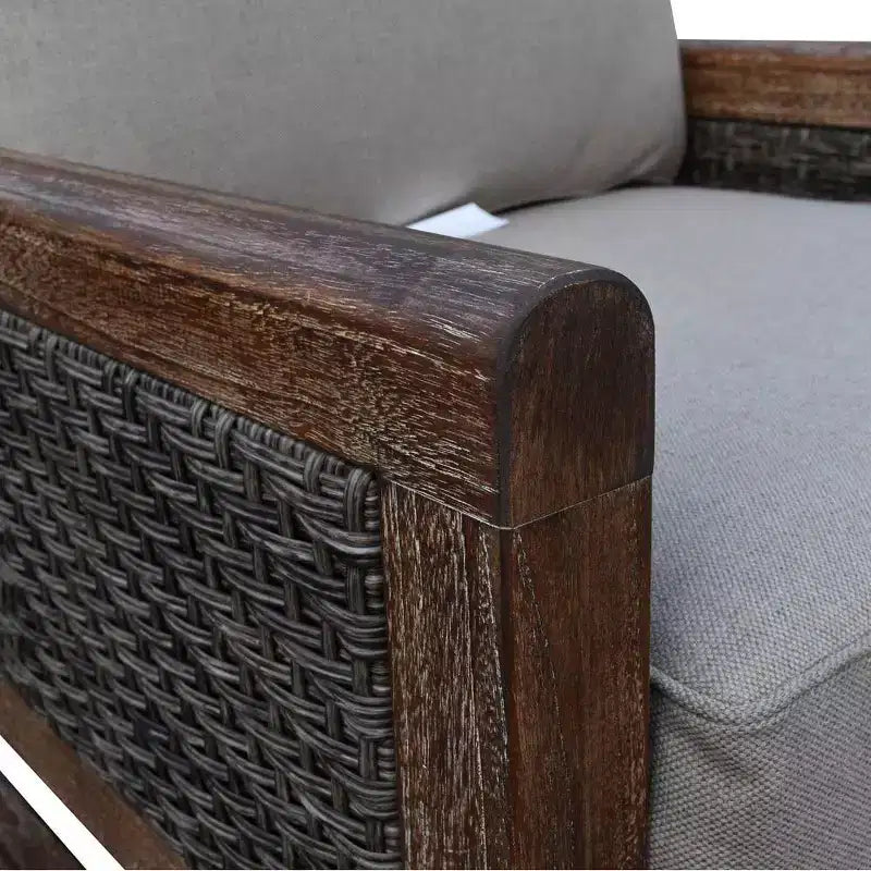 Courtyard Casual Bermuda FSC Teak 3 pc Seating Set Includes: Two Club Chairs and One Square End Table