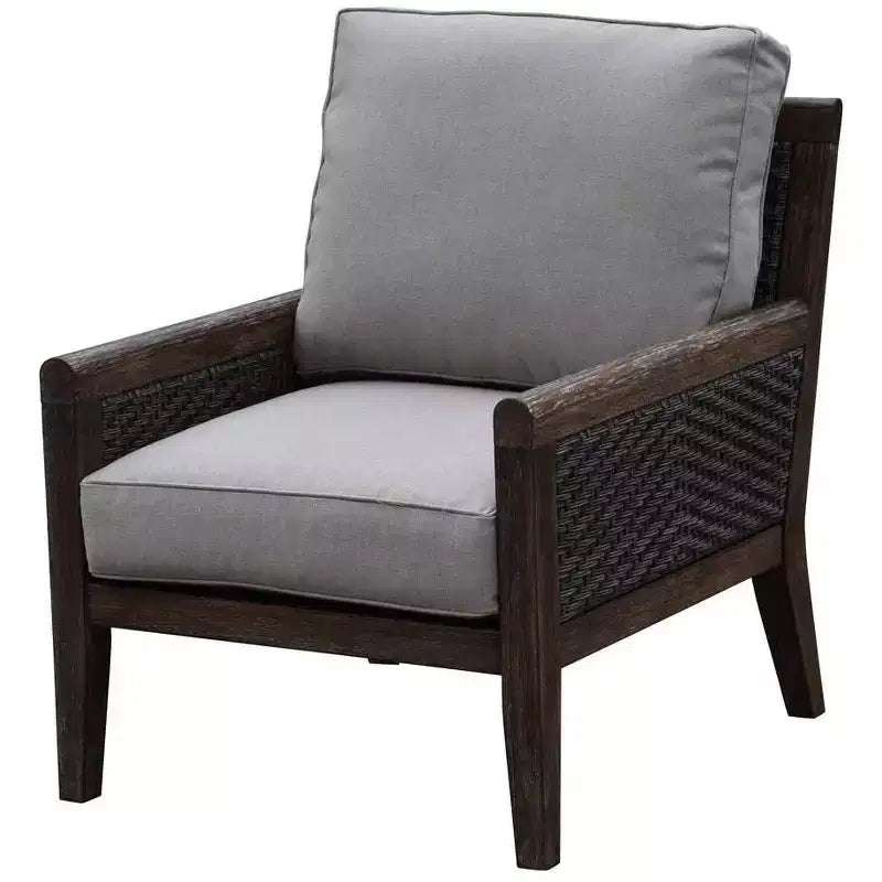 Courtyard Casual Bermuda FSC Teak 3 pc Seating Set Includes: Two Club Chairs and One Square End Table
