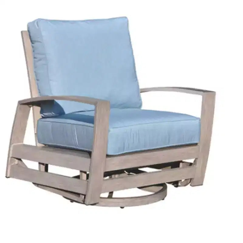 Courtyard Casual Cabo 2 pc Swivel Glider and Ottoman Set Aluminum Frame with Sunbrella Cushions